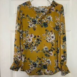 Counterparts Mustard Floral Blouse